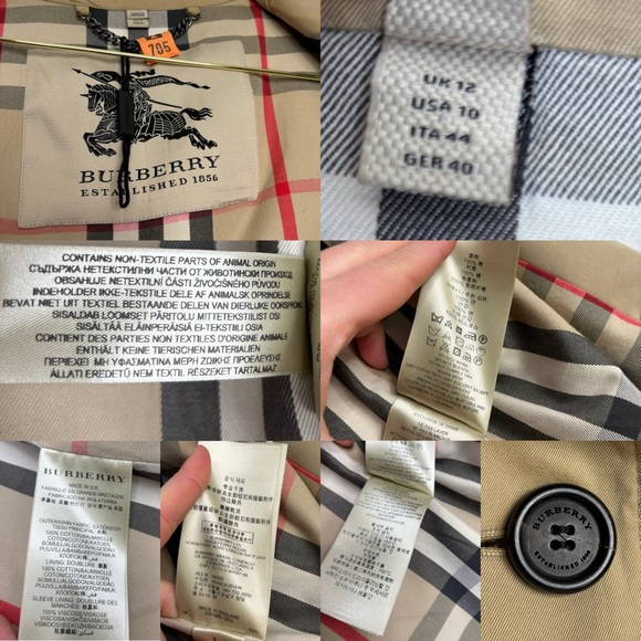 Burberry Buckingham Trench Coat Camel Tan Nova Check Lining Size 10 US Authentic - Picture 14 of 16